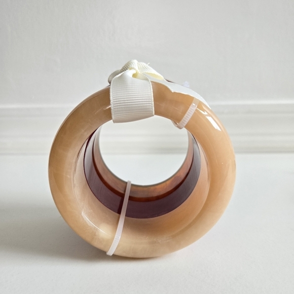 New Piper K Set Of 3 Chunky Marbleized Brown,Rasberry,Ivory Bangle Bracelets NWT - Picture 7 of 7